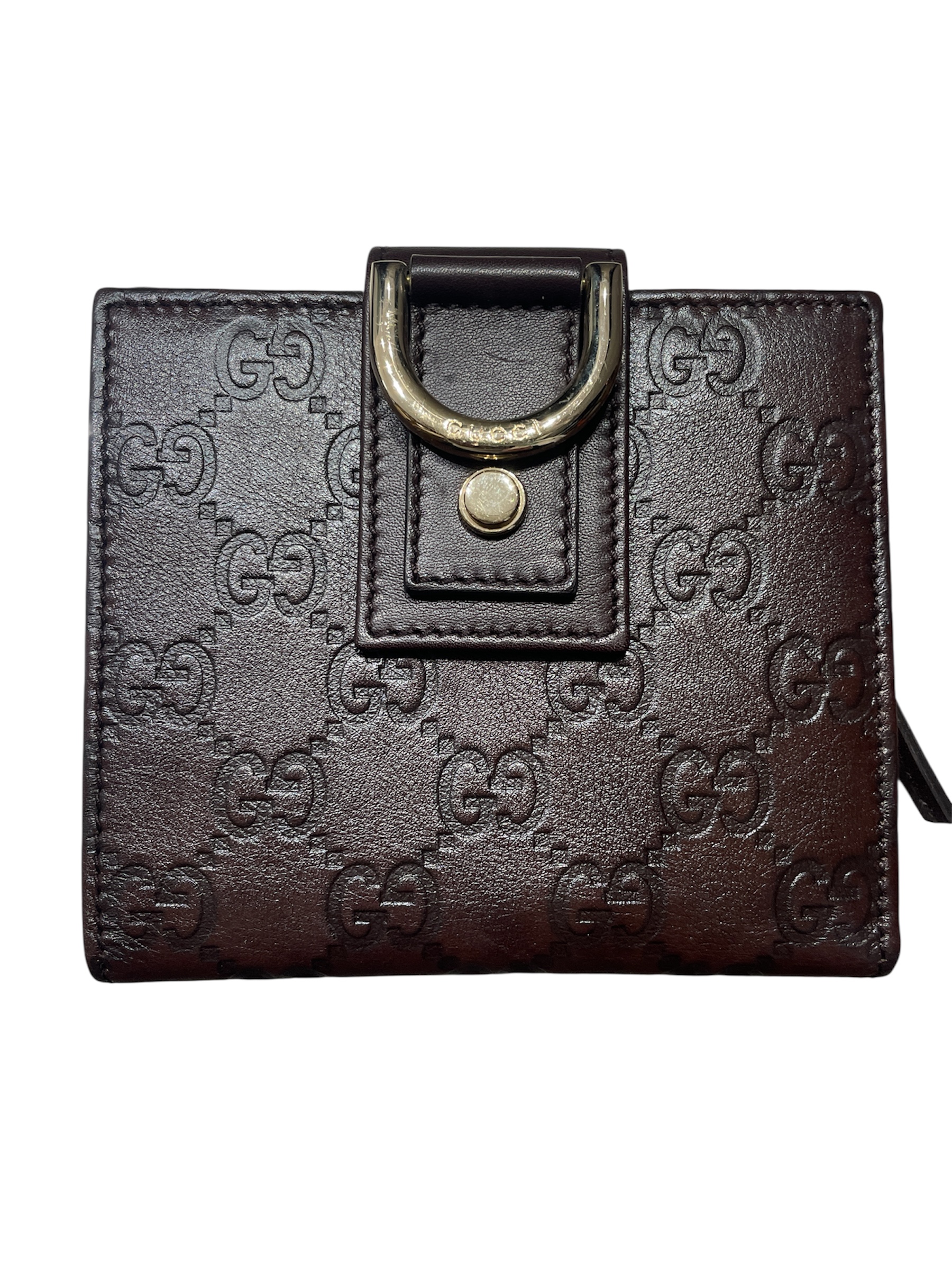 【新品・未使用品】GUCCI グッチ グッチシマ 2つ折財布 レザー 茶 ブラウン